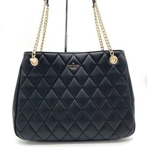 Kate Spade Carey Large Smooth Quilted Leather Tote Bag Black